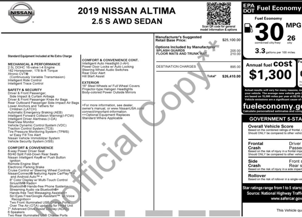 Used 2019 Nissan Altima 2.5 S image 2