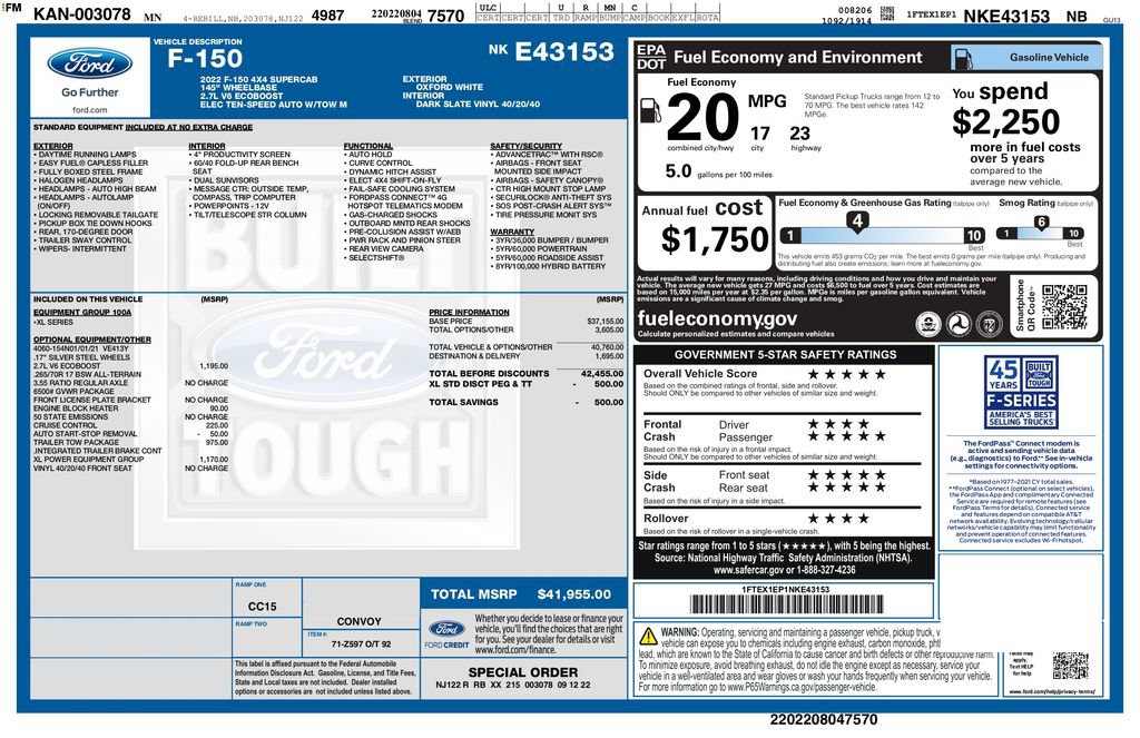 Used 2022 Ford F150 XL w/ Trailer Tow Package AWD/4WD image 3