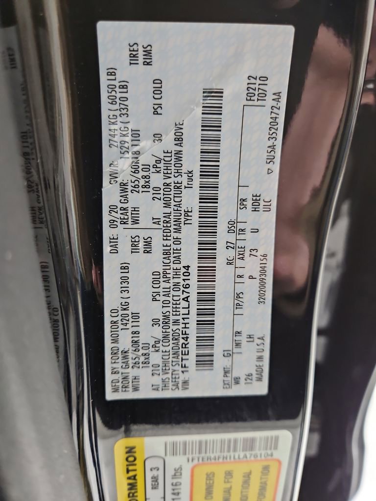 Used 2020 Ford Ranger XLT w/ Equipment Group 302A Luxury image 30