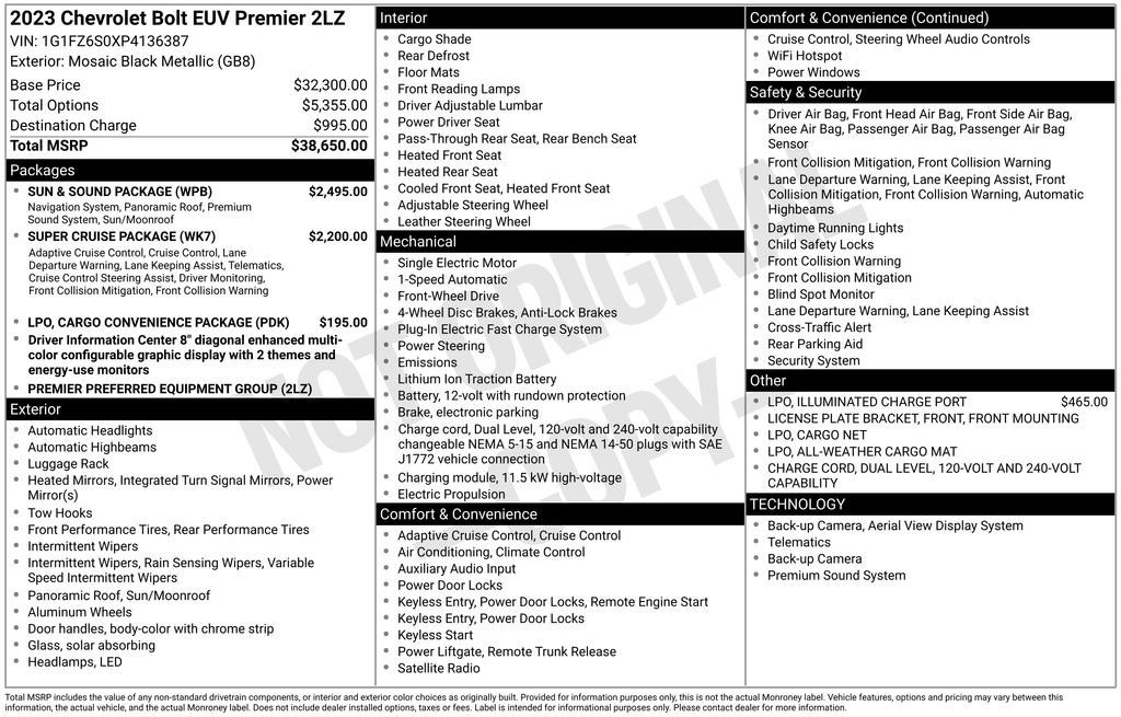 Used 2023 Chevrolet Bolt EUV Premier w/ Sun & Sound Package FWD image 32
