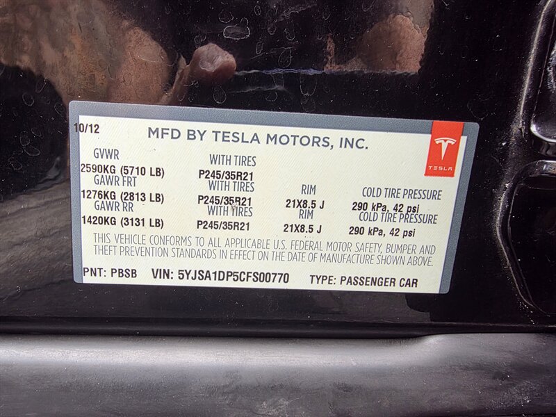 Used 2012 Tesla Model S Signature Performance RWD image 32