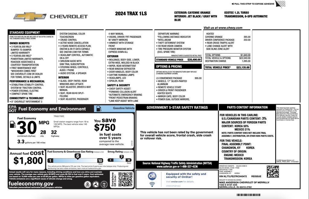Certified 2024 Chevrolet Trax LS w/ LS Convenience Package FWD image 3
