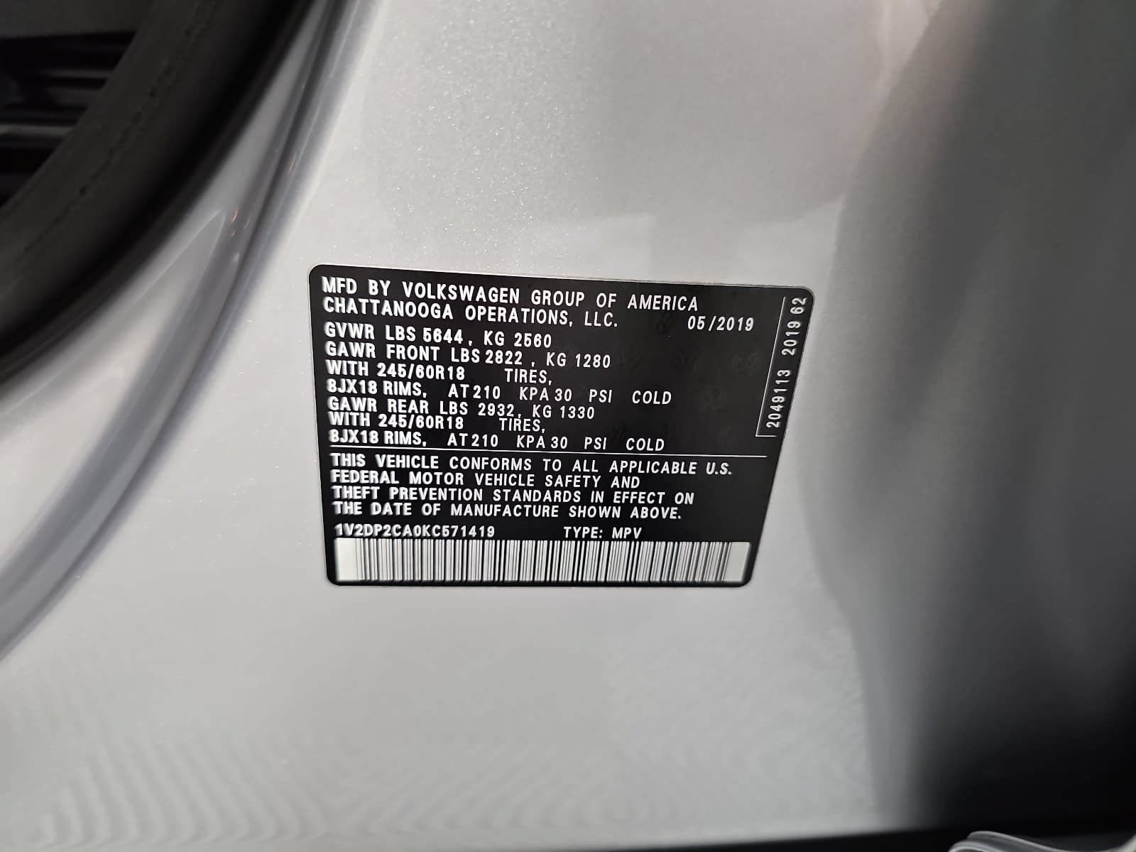 Used 2019 Volkswagen Atlas SE FWD image 31