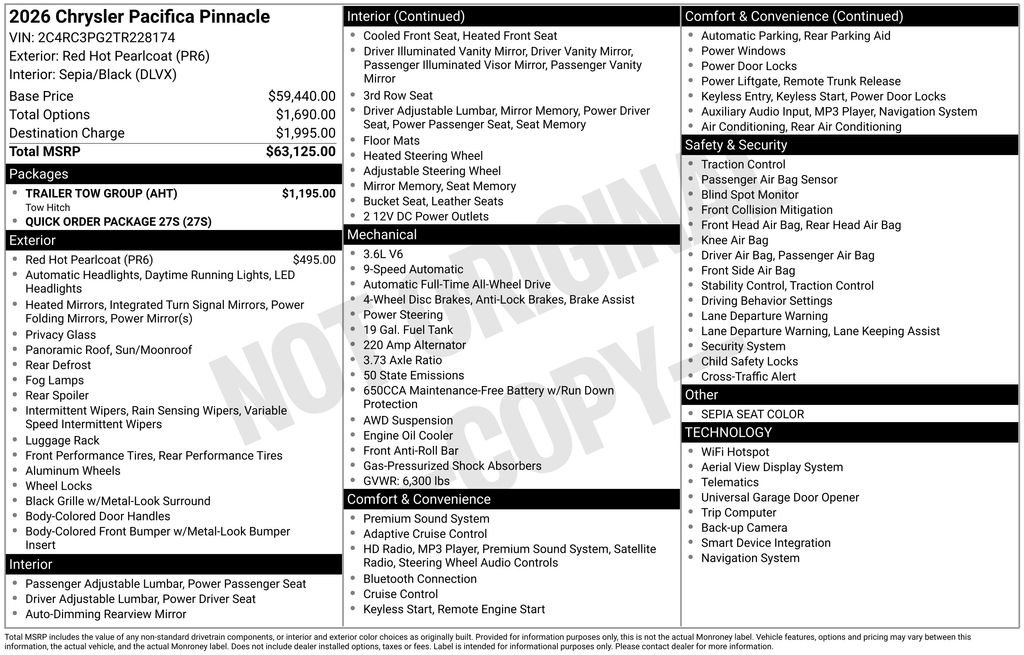 New 2026 Chrysler Pacifica Pinnacle w/ Trailer Tow Group image 5