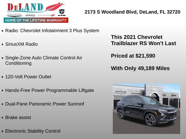Used 2021 Chevrolet TrailBlazer RS w/ Sun and Liftgate Package AWD/4WD image 24