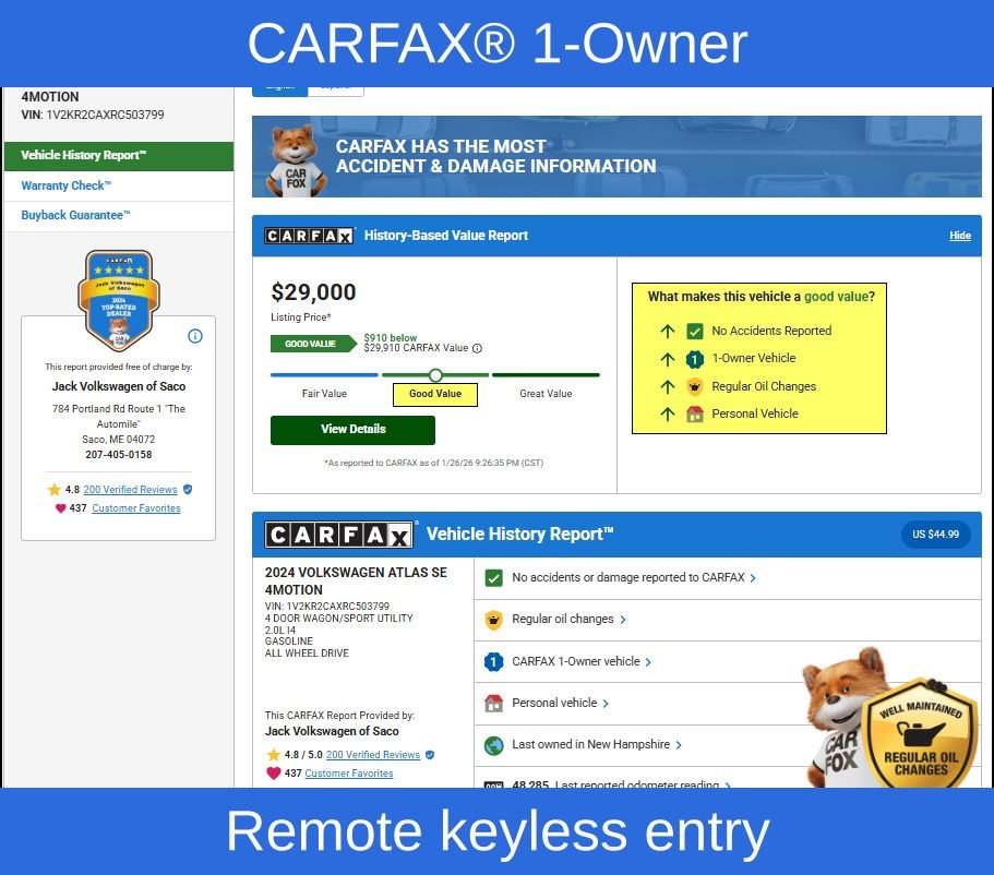 Used 2024 Volkswagen Atlas SE w/ Panoramic Sunroof Package image 8