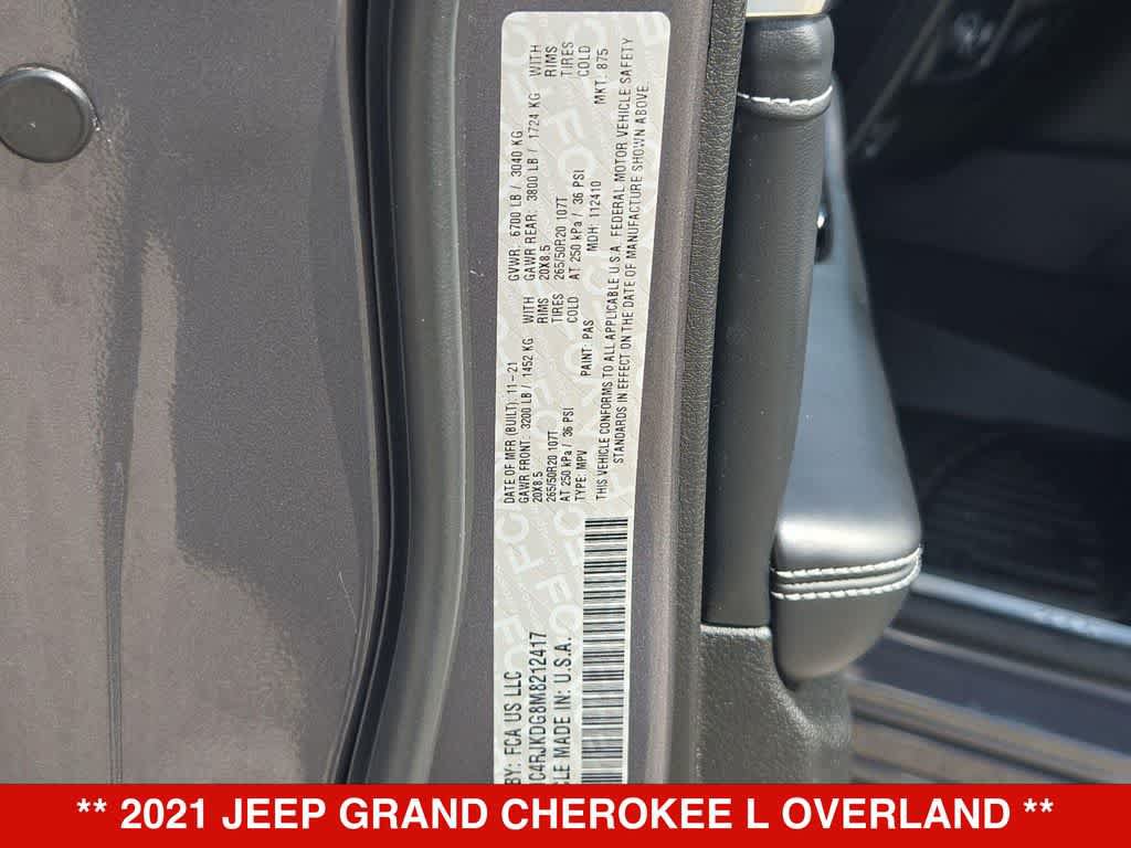 Used 2021 Jeep Grand Cherokee L Overland w/ Luxury Tech Group IV AWD/4WD image 36