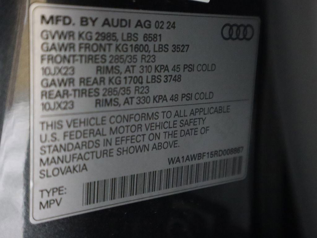 Certified 2024 Audi SQ8 Premium Plus w/ 23" Wheel Package image 36