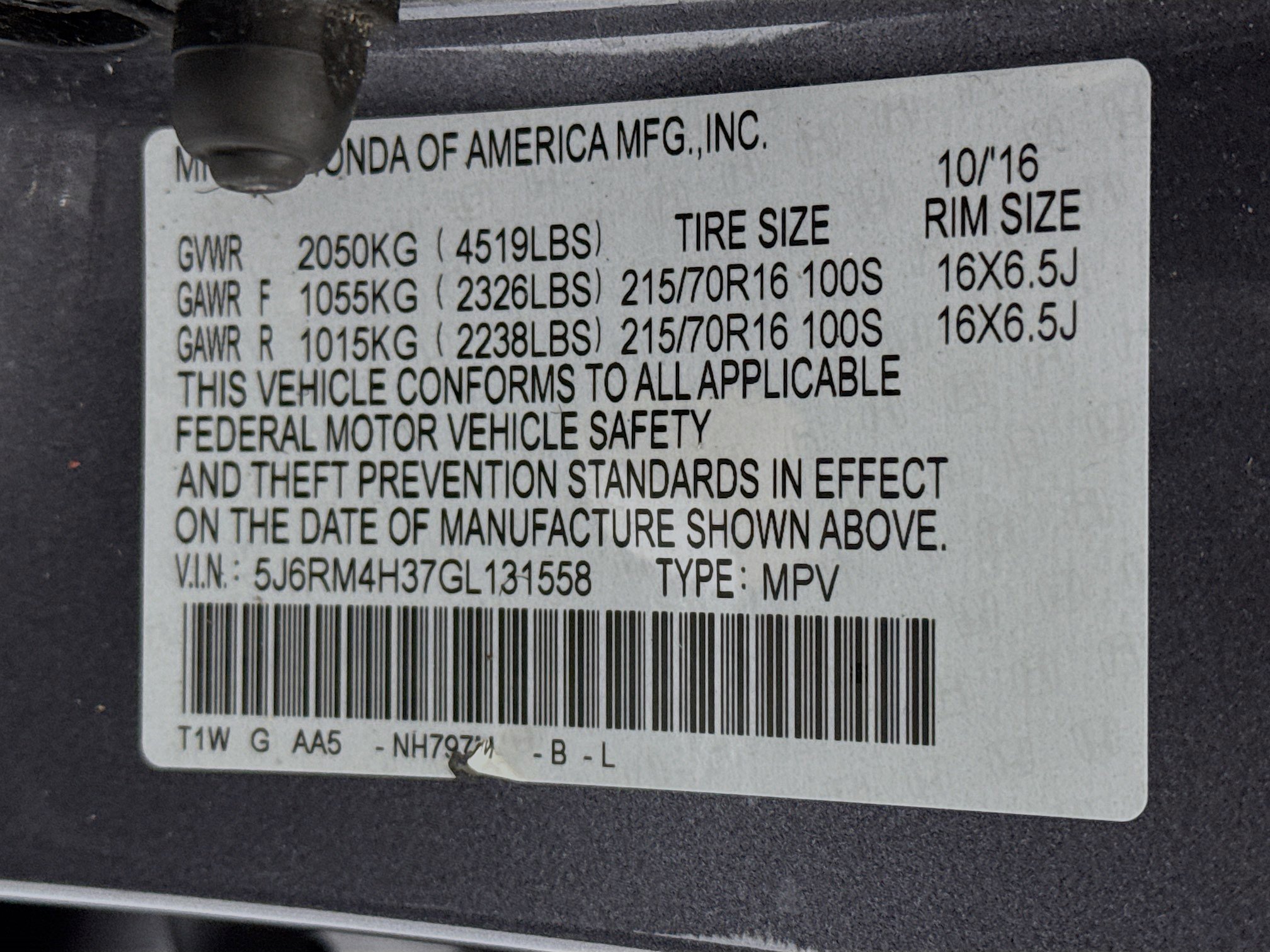 Used 2016 Honda CR-V LX image 29