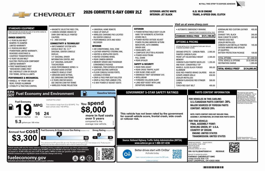 New 2026 Chevrolet Corvette E-Ray w/ Battery Protection Package image 4