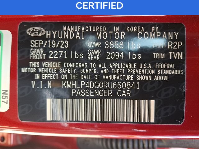 Certified 2024 Hyundai Elantra Limited FWD image 27