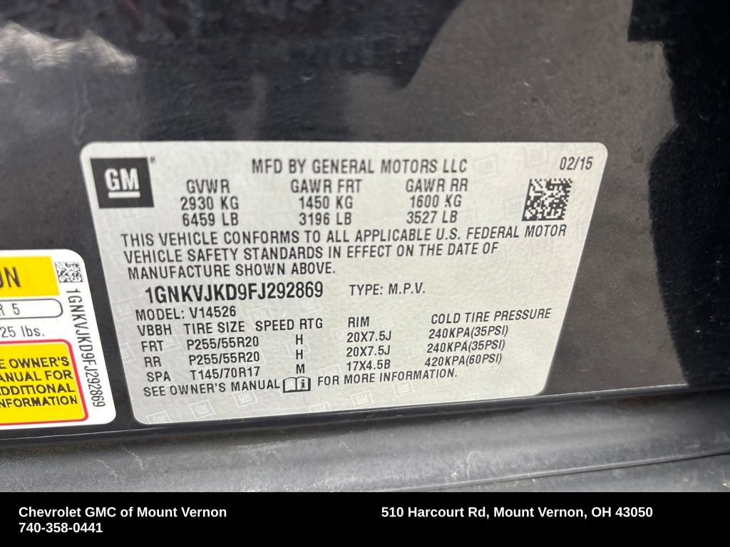 Used 2015 Chevrolet Traverse LTZ w/ LPO, 'HIT The Road' Package image 33