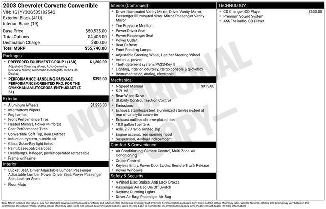 Used 2003 Chevrolet Corvette Convertible w/ Preferred Equipment Group1 RWD image 4