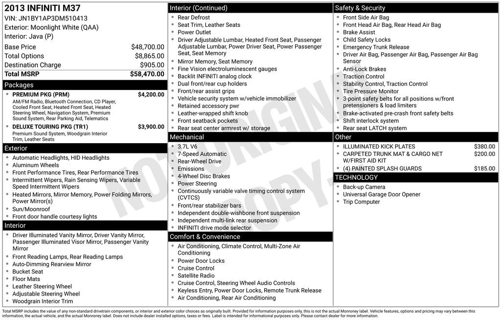 Used 2013 INFINITI M37 w/ Premium Pkg image 11