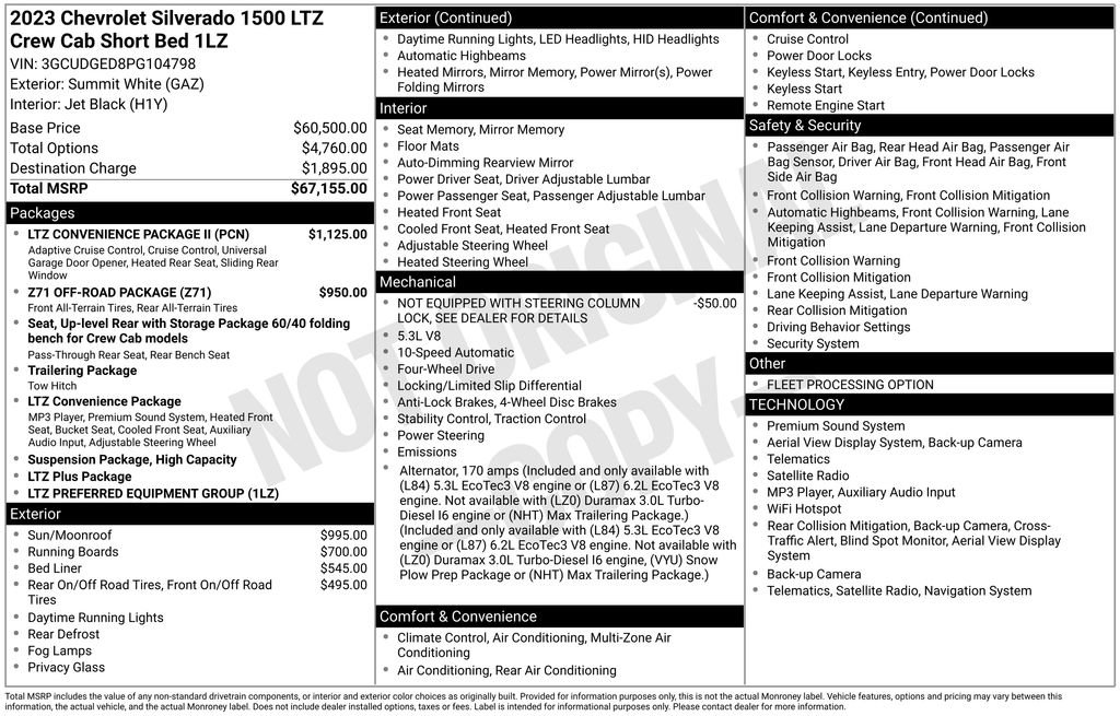 Used 2023 Chevrolet Silverado 1500 LTZ w/ LTZ Convenience Package II AWD/4WD image 6
