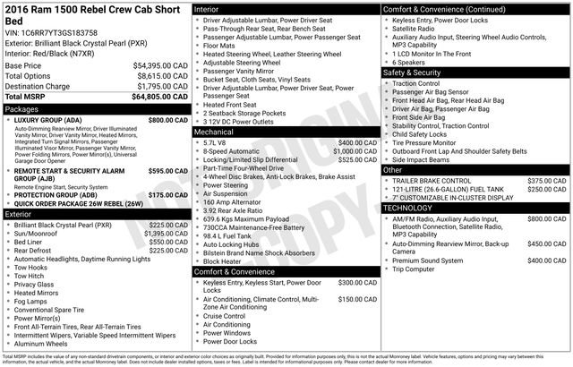 Used 2016 RAM 1500 Rebel w/ Luxury Group AWD/4WD image 29