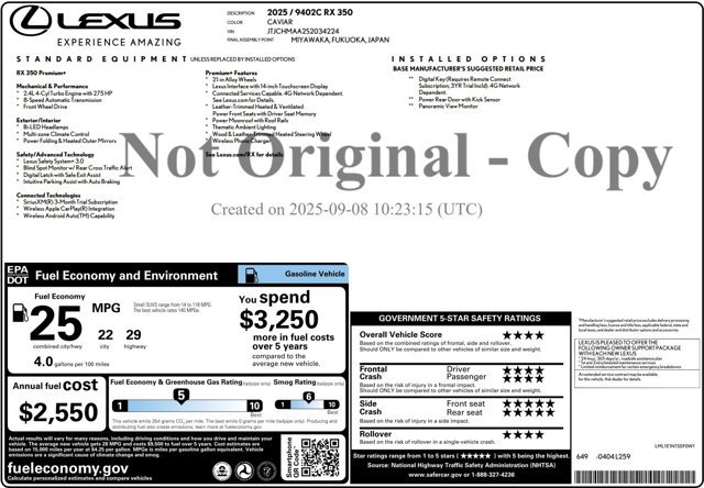 Certified 2025 Lexus RX 350 Premium Plus FWD image 3