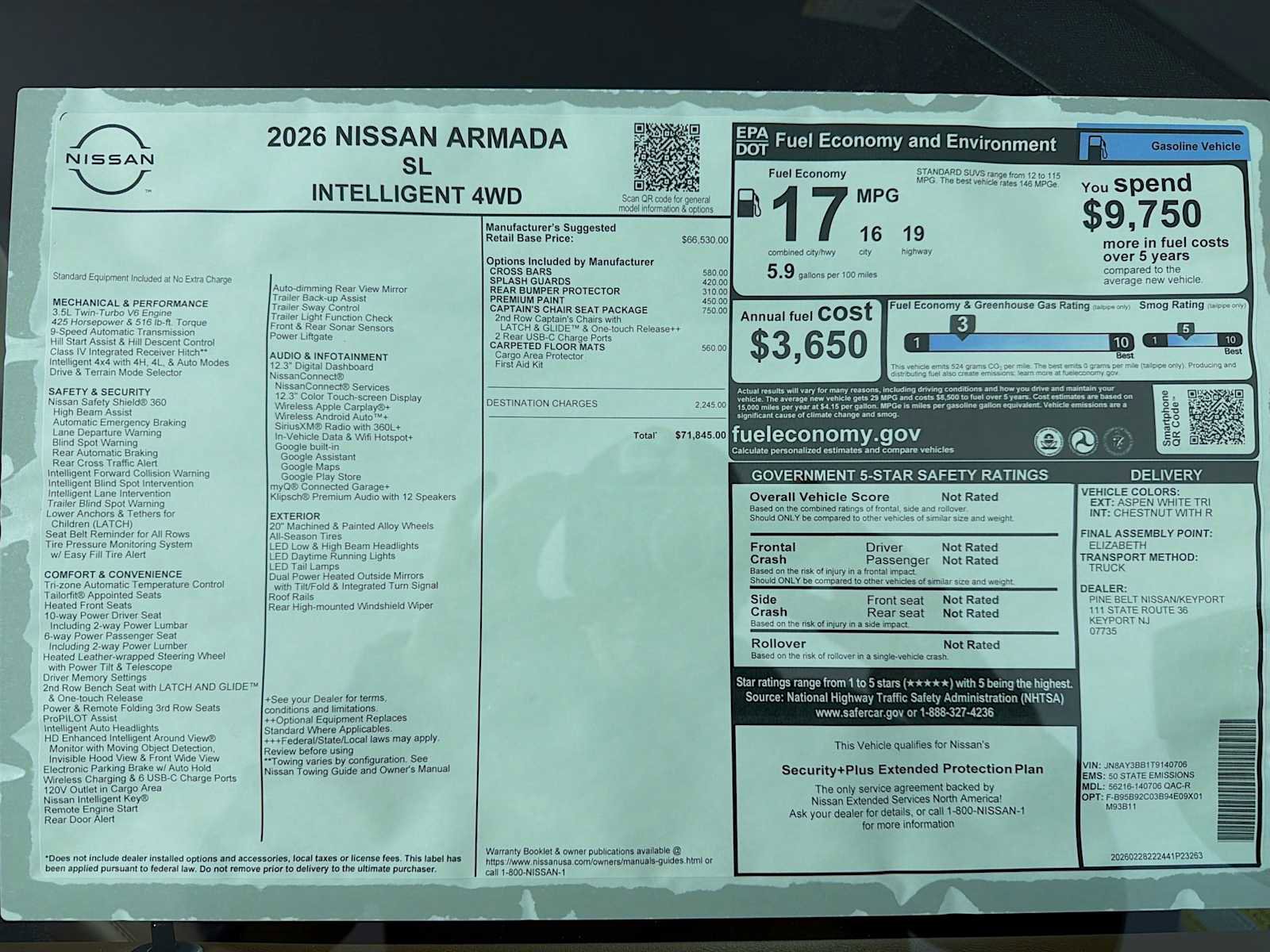 New 2026 Nissan Armada SL w/ Captain's Chari Seat Package AWD/4WD image 6