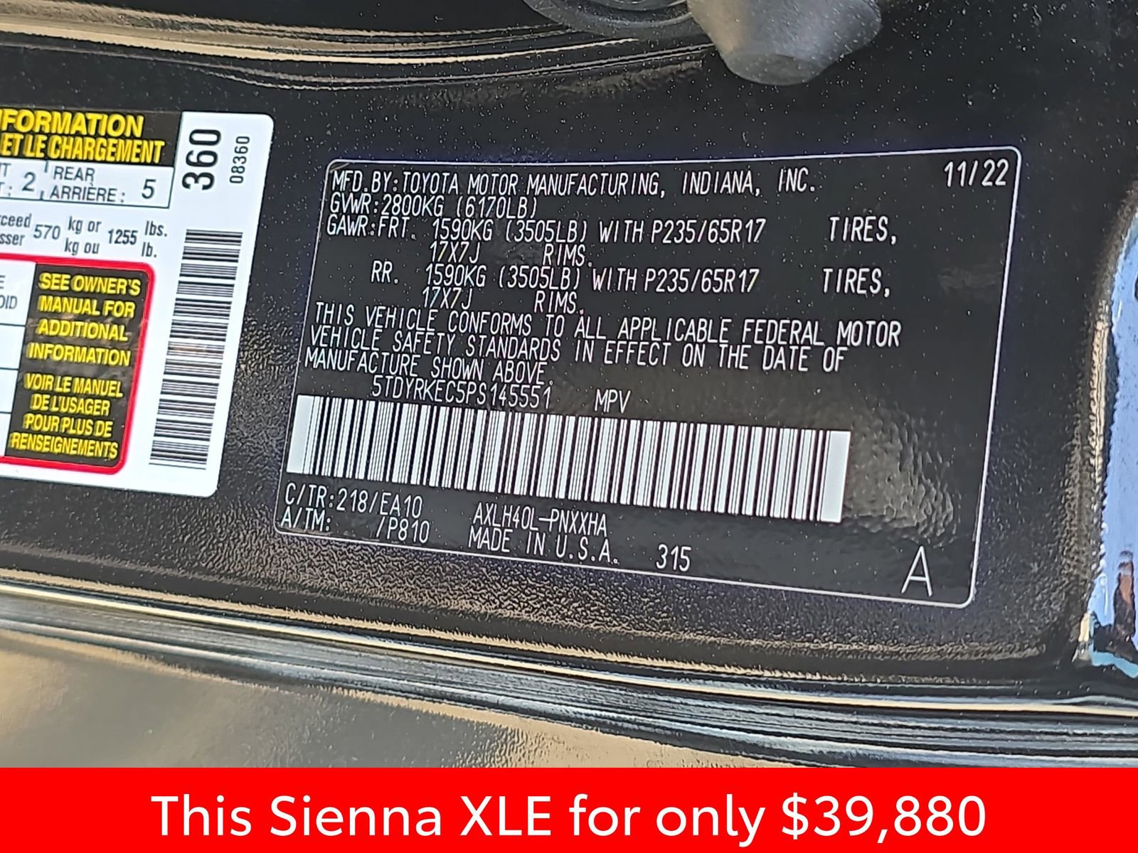 Used 2023 Toyota Sienna XLE image 43