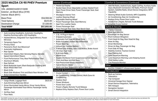 Certified 2025 MAZDA CX-90 Plug-In Hybrid w/Premium Sport image 5