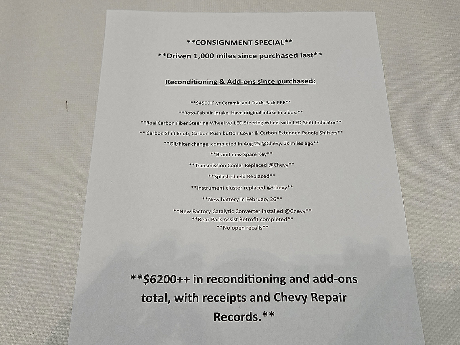 Used 2022 Chevrolet Camaro ZL1 RWD image 2