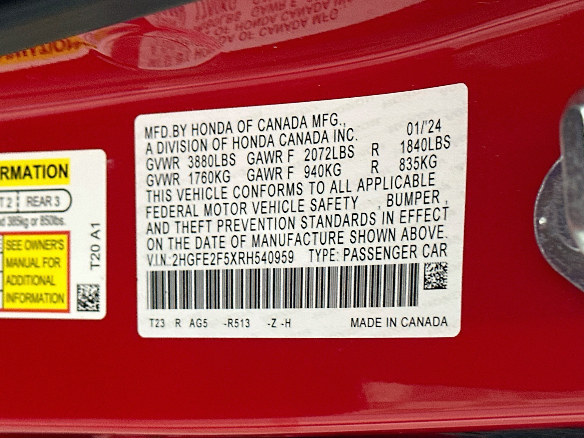 Used 2024 Honda Civic Sport image 12