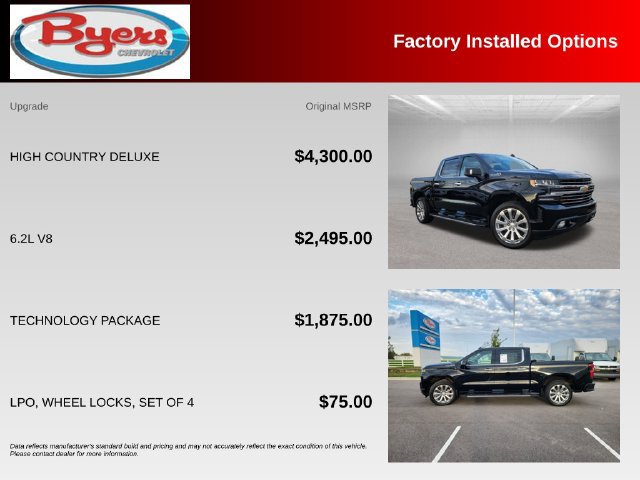 Used 2020 Chevrolet Silverado 1500 High Country w/ Technology Package AWD/4WD image 10