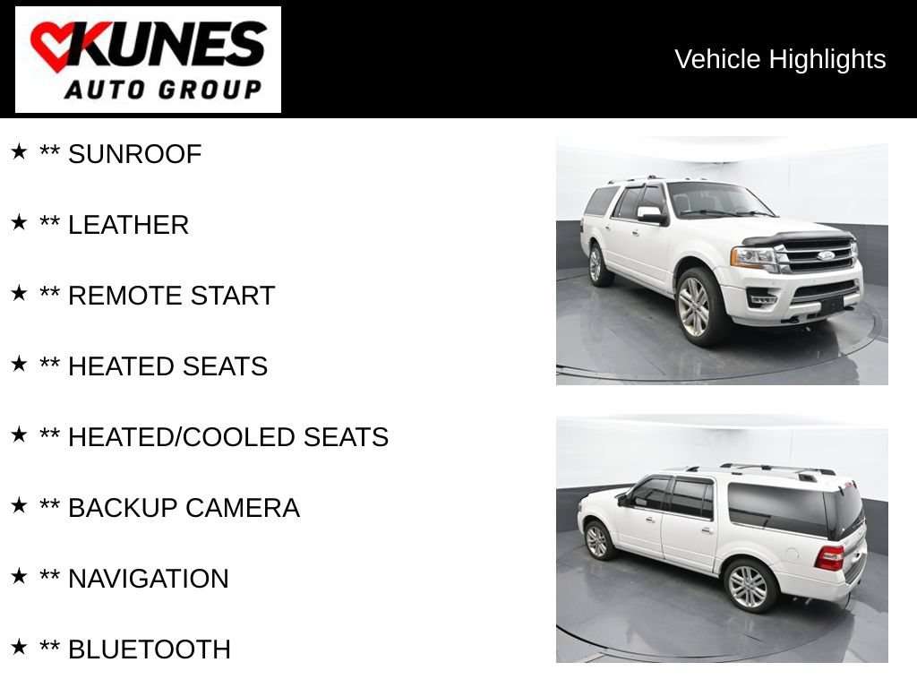 Used 2015 Ford Expedition EL Limited w/ Equipment Group 301A AWD/4WD image 2