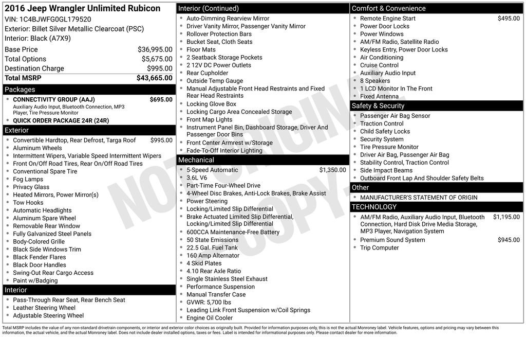 Used 2016 Jeep Wrangler Unlimited Rubicon w/ Connectivity Group image 2