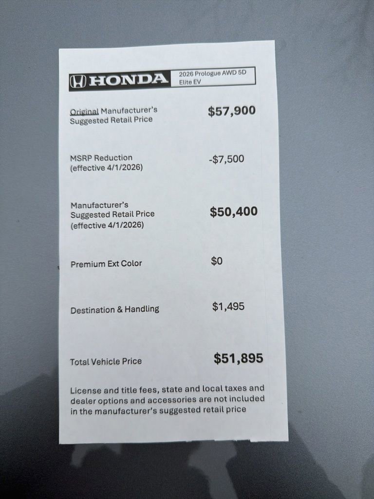 New 2026 Honda Prologue Elite image 23