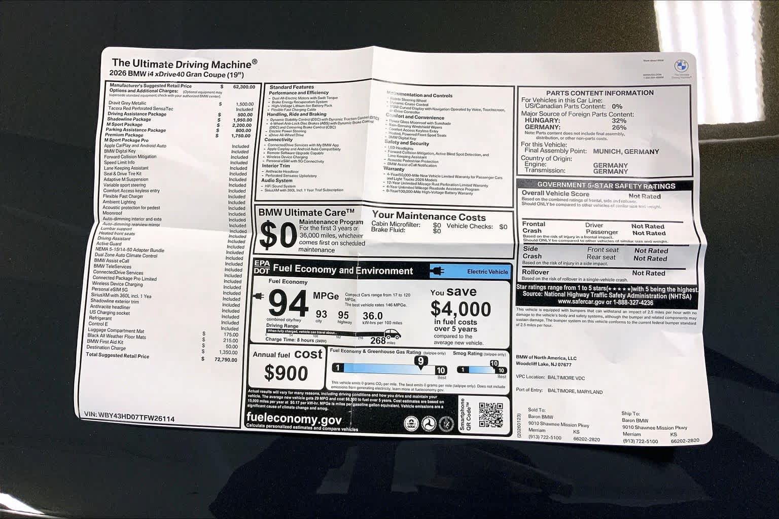 New 2026 BMW i4 xDrive40i w/ M Sport Package AWD/4WD image 22