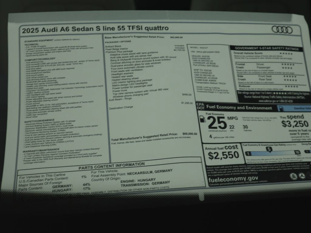 Used 2025 Audi A6 Premium Plus w/ Premium Plus Package image 10