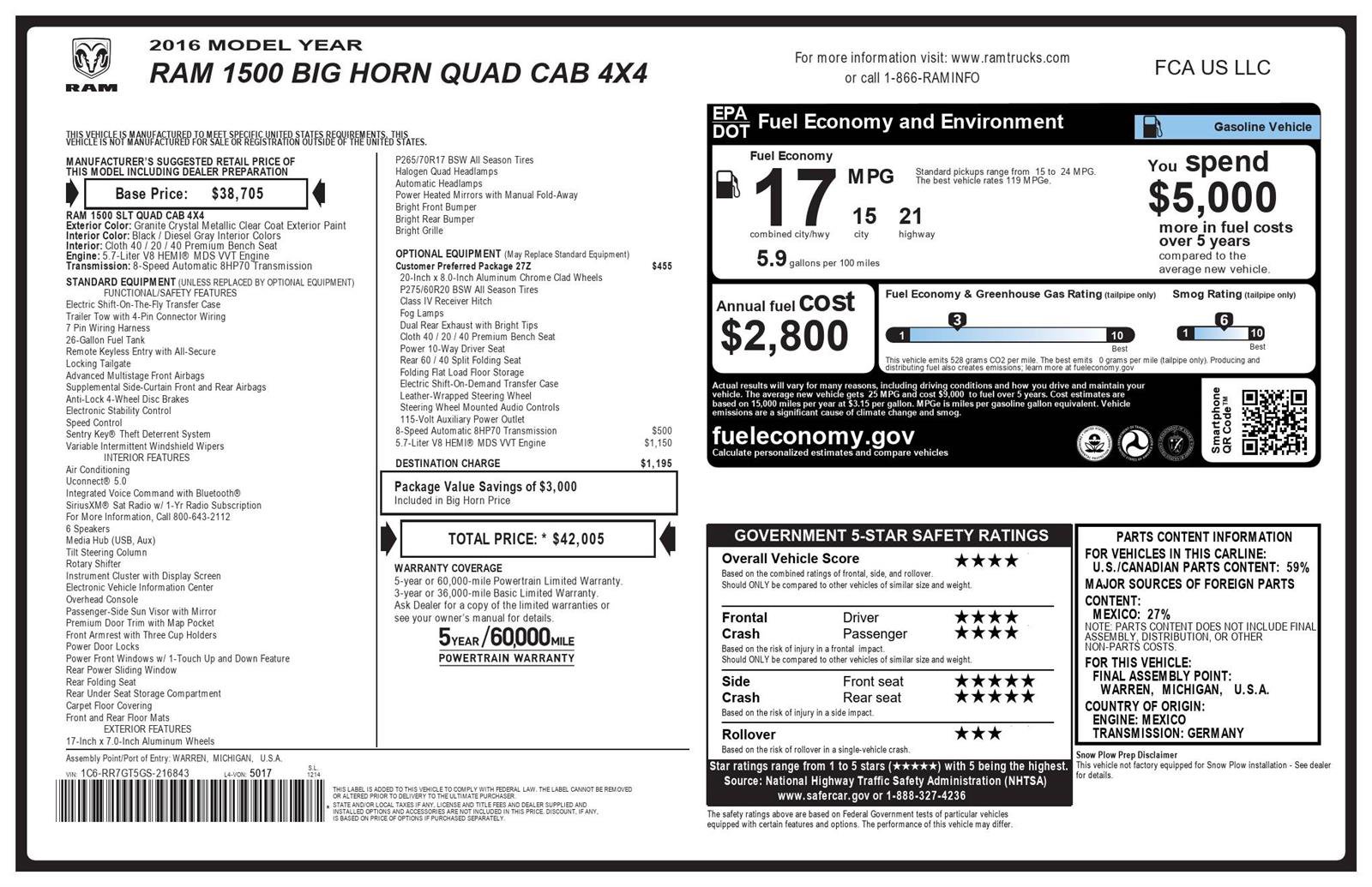 Used 2016 RAM 1500 Big Horn image 41