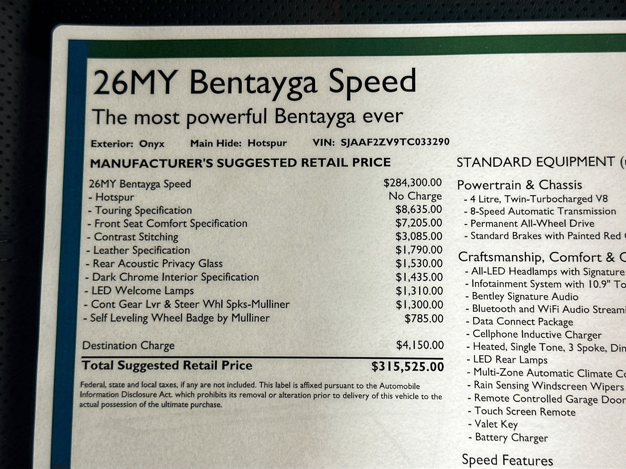 New 2026 Bentley Bentayga Speed AWD/4WD image 28