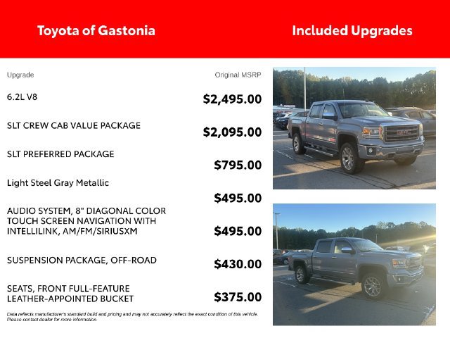 Used 2015 GMC Sierra 1500 SLT w/ SLT Crew Cab Value Package AWD/4WD image 4