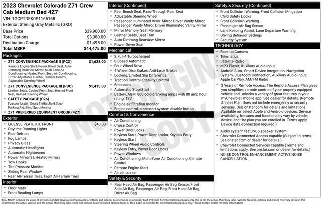 Certified 2023 Chevrolet Colorado Z71 w/ Z71 Convenience Package 2 AWD/4WD image 34
