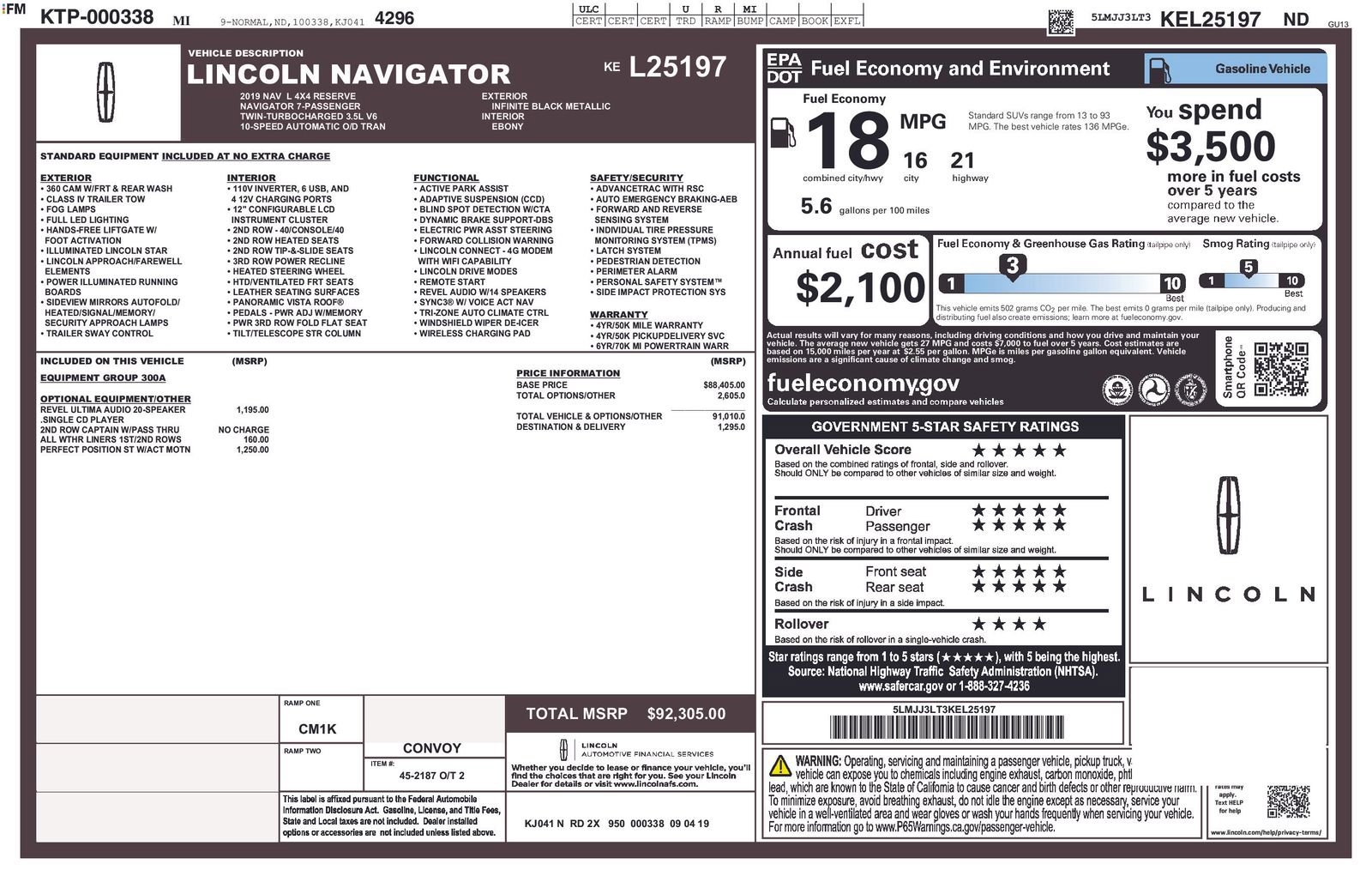 Used 2019 Lincoln Navigator L Reserve AWD/4WD image 6