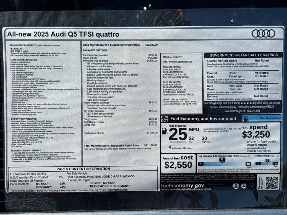 Certified 2025 Audi Q5 Premium Plus w/ Premium Plus image 21