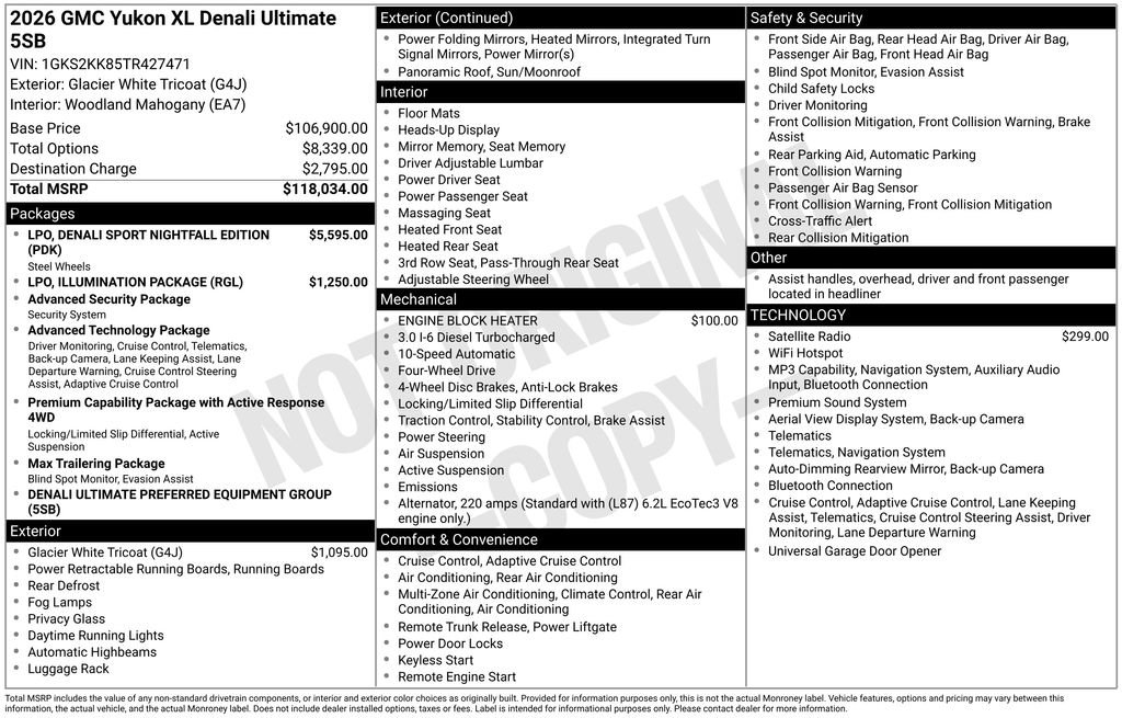 New 2026 GMC Yukon XL Denali Ultimate AWD/4WD image 25