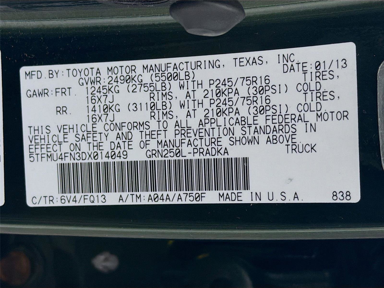 Used 2013 Toyota Tacoma 4x4 Double Cab w/ SR5 Pkg image 31
