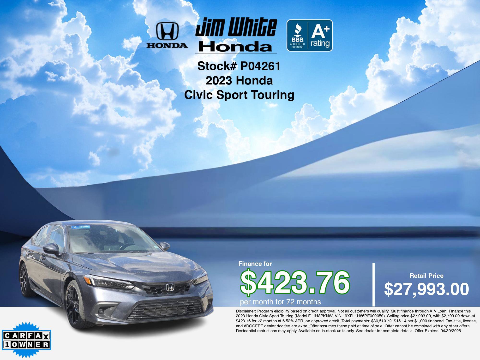 Certified 2023 Honda Civic Sport Touring image 3