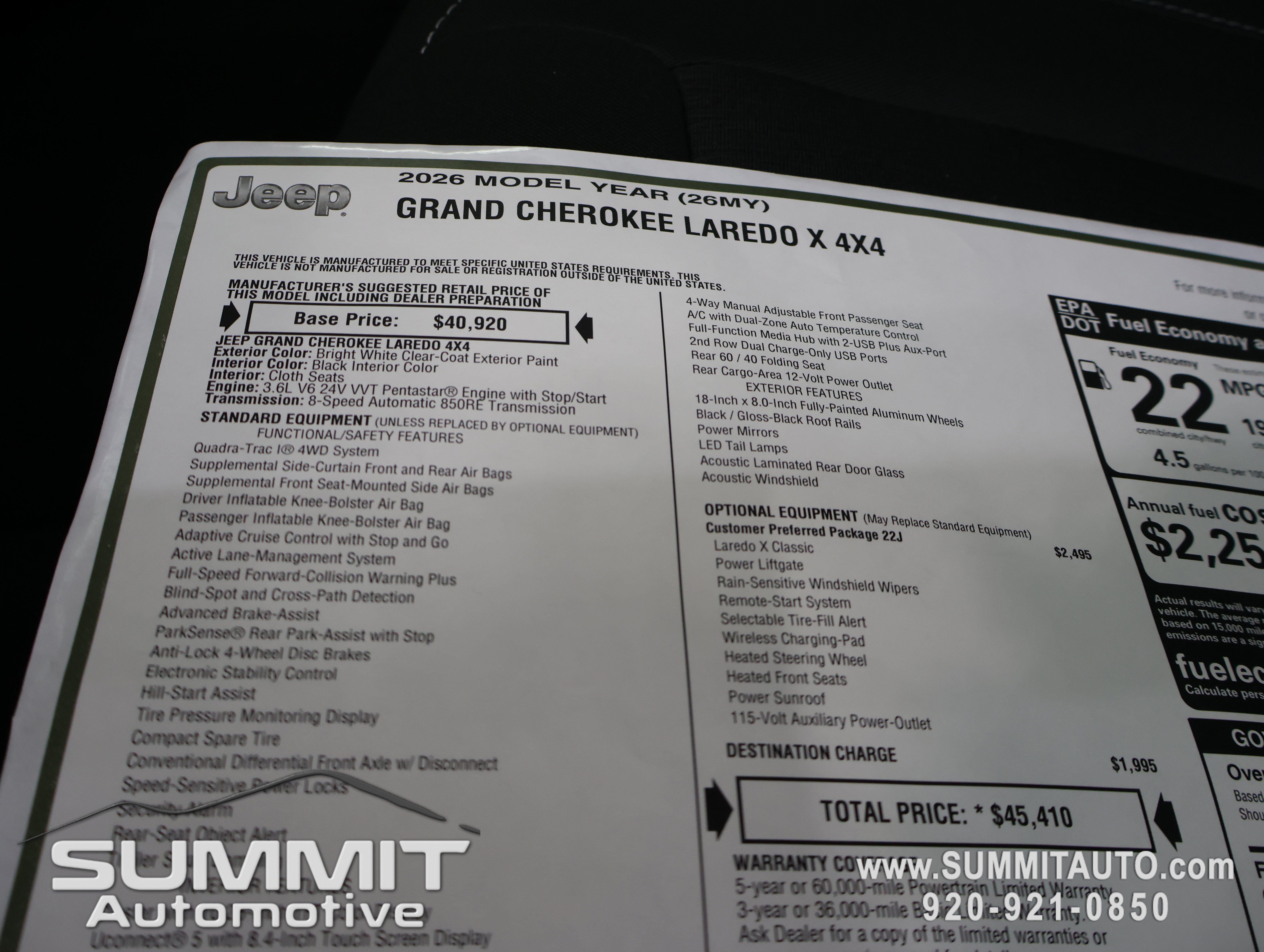 New 2026 Jeep Grand Cherokee Laredo X AWD/4WD image 37
