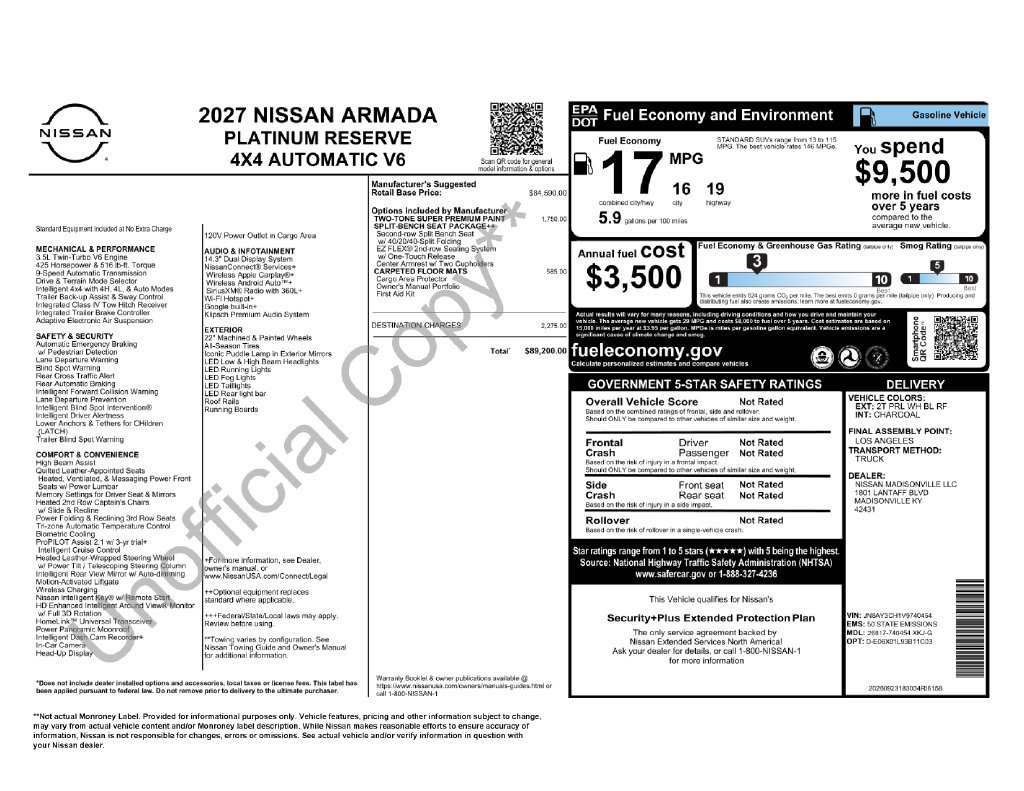 New 2027 Nissan Armada Platinum Reserve AWD/4WD image 21