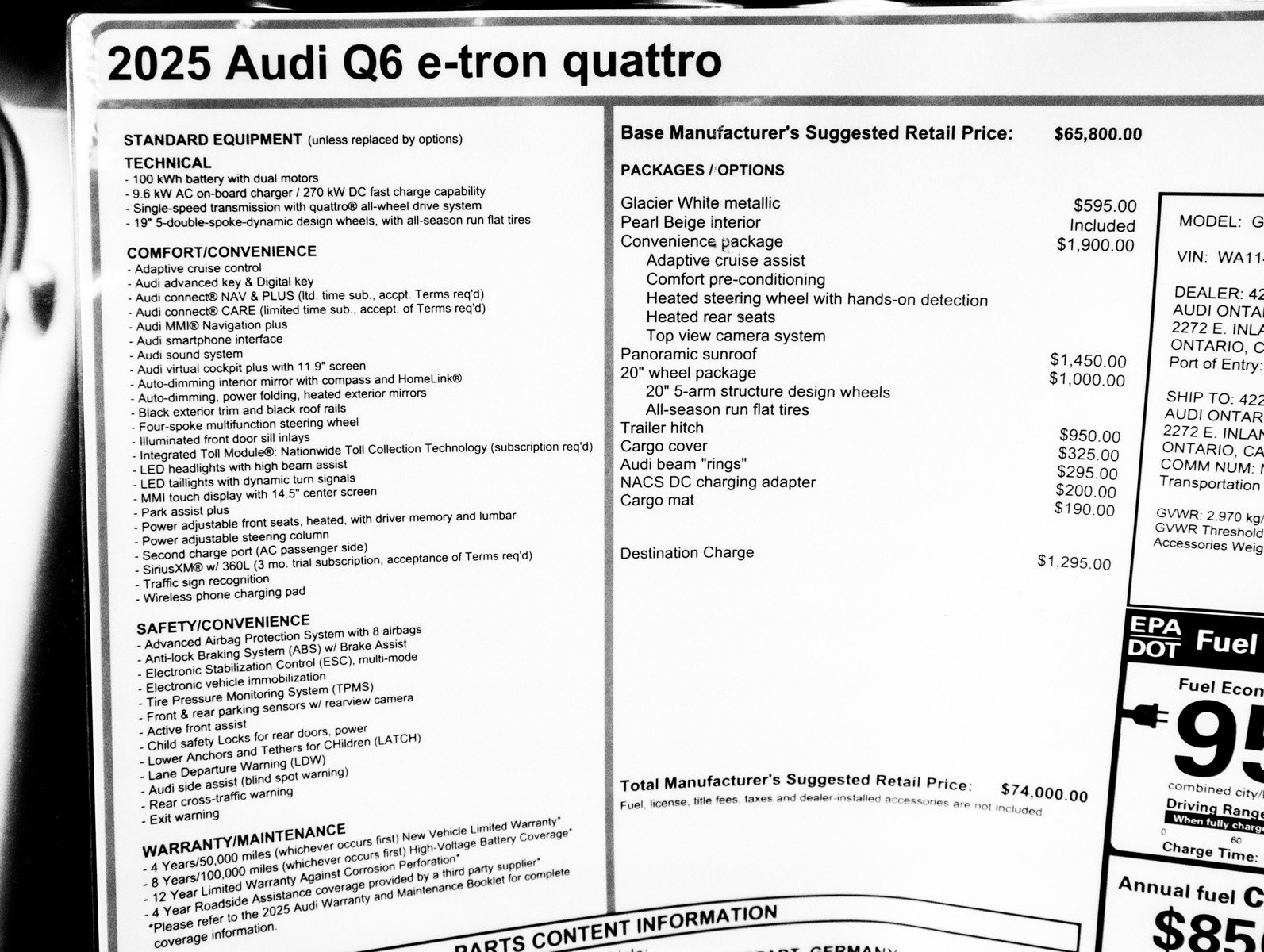 New 2025 Audi Q6 e-tron Premium AWD/4WD image 30