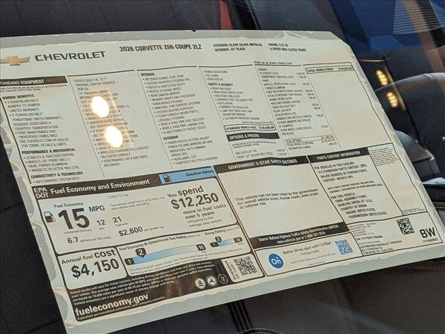 New 2026 Chevrolet Corvette Z06 w/ Stealth Interior Trim Package image 17