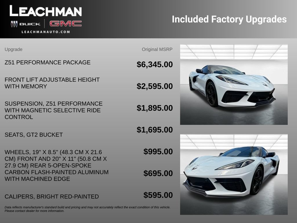 Certified 2023 Chevrolet Corvette Stingray Preferred Cpe w/ Z51 Performance Package RWD image 11