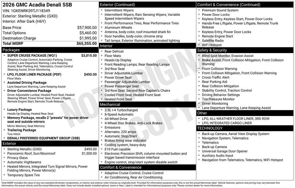 Certified 2026 GMC Acadia Denali w/ Super Cruise Package AWD/4WD image 47