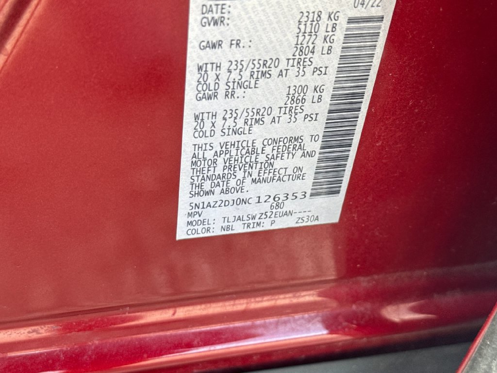 Used 2022 Nissan Murano Platinum w/ Cargo Package FWD image 31