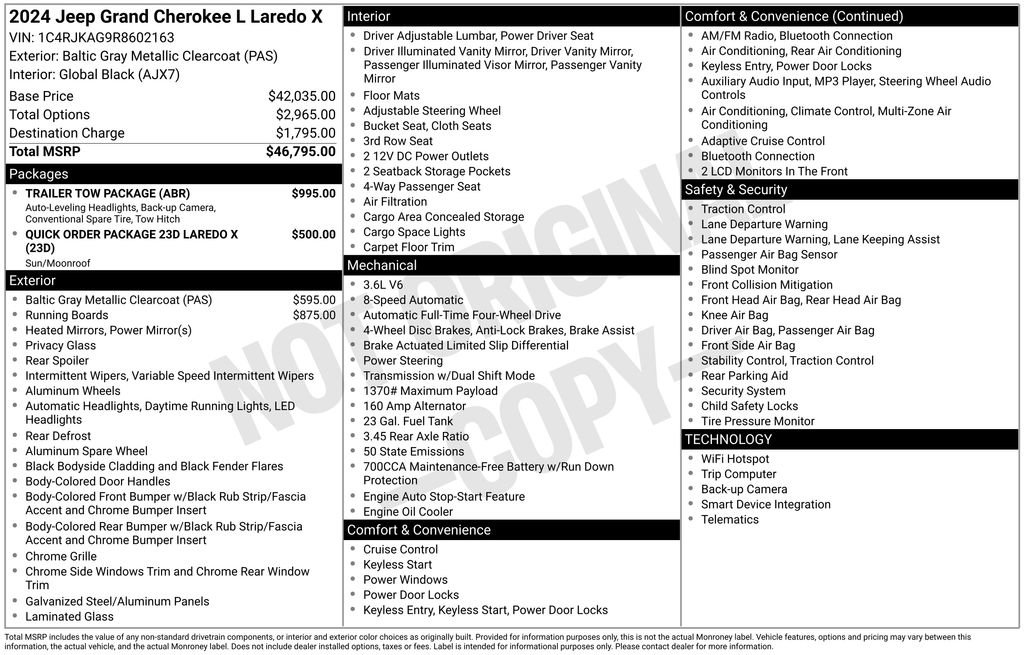 Used 2024 Jeep Grand Cherokee L Laredo w/ Trailer Tow Package image 21