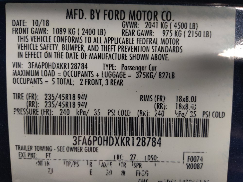 Used 2019 Ford Fusion SE w/ Equipment Group 151A FWD image 33